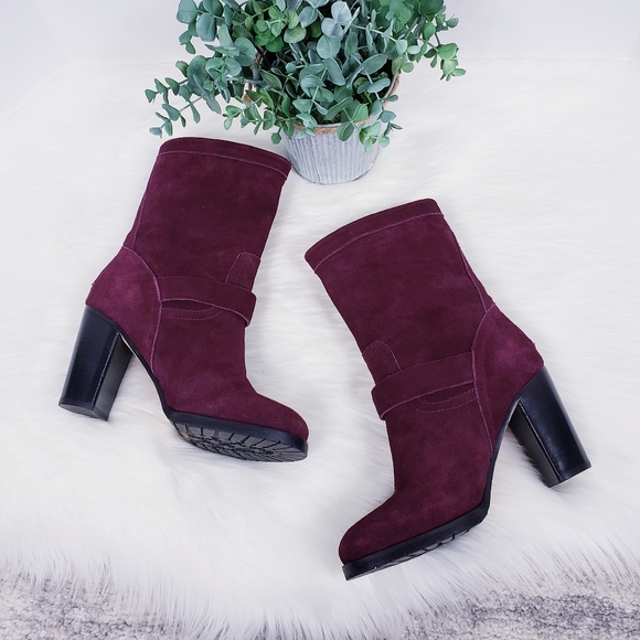 Jimmy Choo Dart buckle biker boots in red - Picture 4 of 8